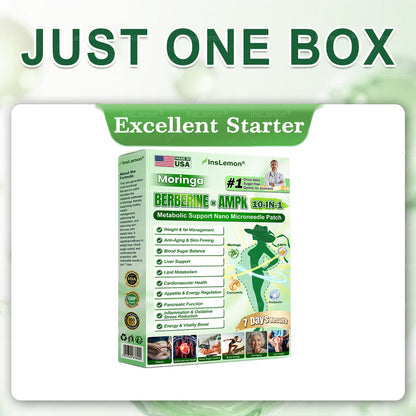 FDA Registered & GMP Certified InsLemon® Moringa × Berberine × AMPK 10-in-1 Metabolic Support Nano Microneedle Patch  (Just once a day, visible changes in 7 days)