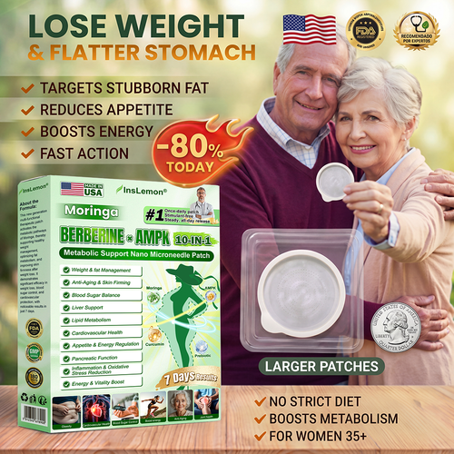FDA Registered & GMP Certified InsLemon® Moringa × Berberine × AMPK 10-in-1 Metabolic Support Nano Microneedle Patch  (Just once a day, visible changes in 7 days)